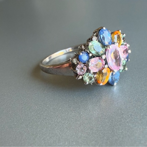 🎊 Multi Gemstones Confetti Sterling Silver Rings 💍 ASK FOR PRICES ‼️ - Picture 9 of 17